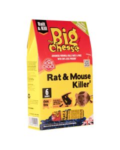 The Big Cheese Rat & Mouse Killer Grain Bait Sachets - 6x25g