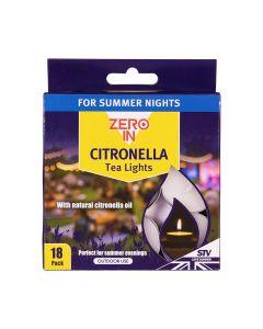 Zero In Citronella Tea Light Candle - 18 pack