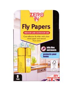 Zero In Fly Papers - 8 Pack