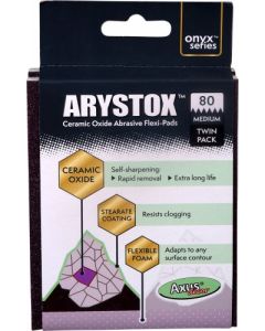 Axus Decor Arystox Ceramic Oxide Abrasive Flexi Pads - 80 Grit - Pack of 2