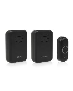 Byron DBY-22354BS Wireless Plug-In Portable Doorbell Set - Black