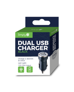 Simply ICDC01 Dual USB Car Charger - Black