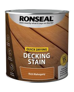 Ronseal Quick Drying Decking Stain - Rich Mahogany - 2.5L