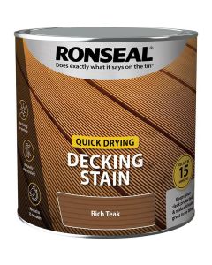 Ronseal Quick Drying Decking Stain - Rich Teak - 2.5L 