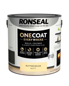 Ronseal One Coat Everywhere Matt Paint - Buttercream - 2.5L