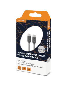 Simply TCTC01 Braided Type-C to Type-C Cable 1.5M - Black